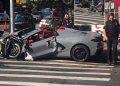 City Intersection Crash Scene with Several Heavily Damaged Cars, Police on Site and Yellow Caution Tape Visible at the Crosswalk. - Nuevo León Primero