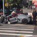 Choque En Ny - Nuevo León Primero City Intersection Crash Scene with Several Heavily Damaged Cars, Police on Site and Yellow Caution Tape Visible at the Crosswalk. - Nuevo León Primero