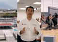 Collage of Three Scenes: Police Academy Exterior with Accessible Parking, a Trainer Addressing a Class, and Officers in a Tactical Drill by a Wall. - Nuevo León Primero